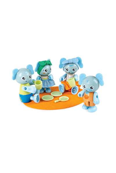 Hape Jucarie din lemn - Familia de elefanti de jucarie (10 piese)