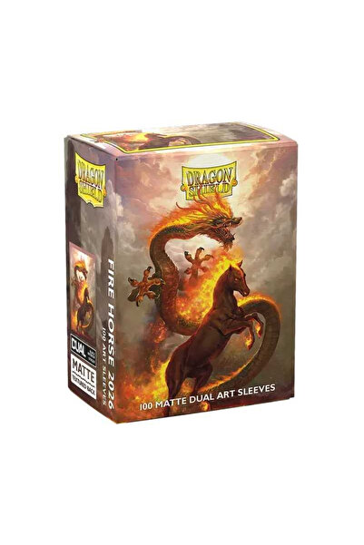 Arcane Tinmen Manșoane mate cu două imagini Dragon Shield Fire Horse 2026 – Mărime standard (100 buc)