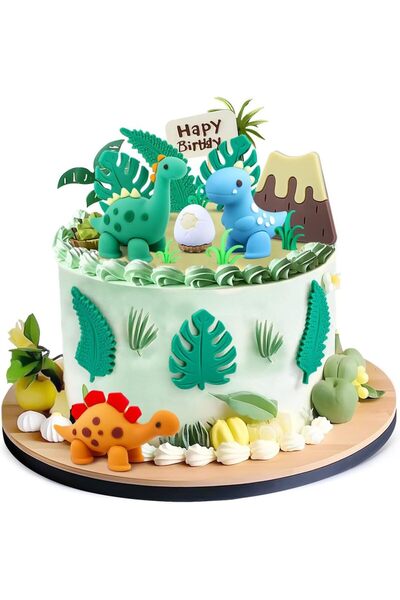 choice2 15 قطعة من زينة كعكة الديناصورات الكرتونية، بيض ديناصورات لطيفة، أورا...