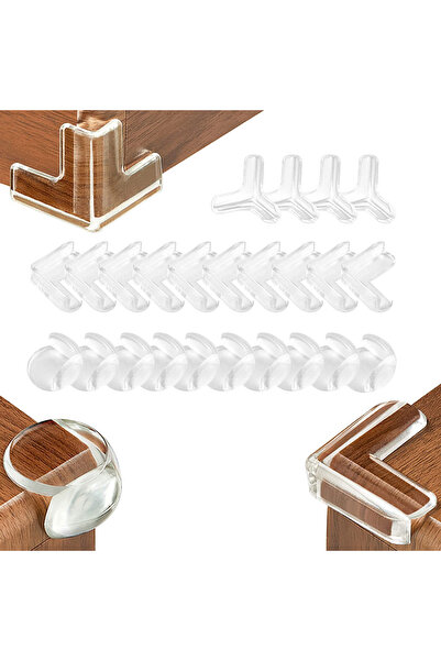 KADRAMA 24 قطعة من واقيات زوايا السيليكون، 3 أشكال لحماية زوايا الطاولة مع شريط لاصق قوي