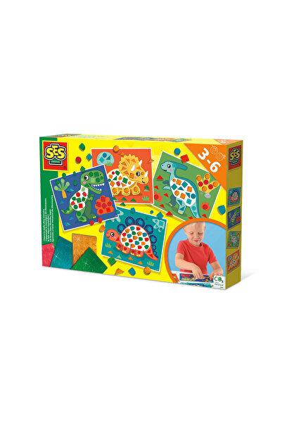SES Creative Set de artizanat SES Creative, mozaic dinozauri, metalic, 4 carti