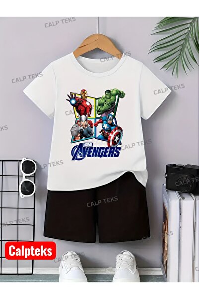 CALP TEKS AVENGERSS ŠTAMPANI LETNJI KRATKI PANTALONI I MAJICA, DEČJI SET