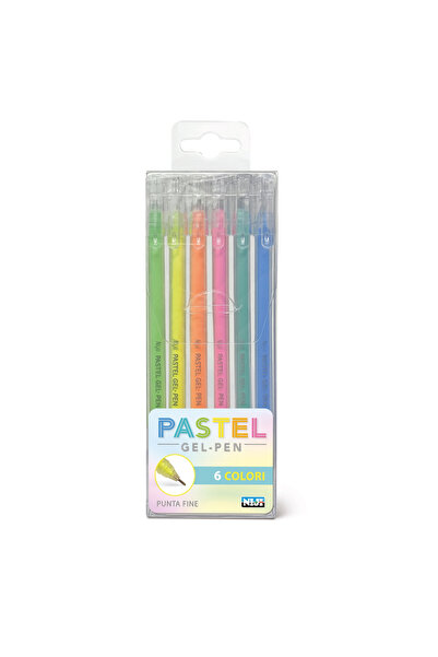 Lebez Pastel gel pens, 0.8 mm tip, 6 colors (blister), children age 3 years+,...