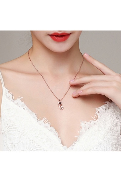 Produse.Top Colier auriu cu pisica si proiectie I love You in 100 de limbi COL039