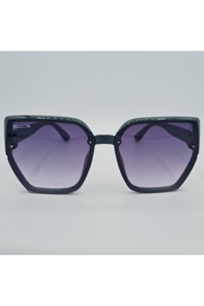 Produse.Top Ochelari de soare Dama Casual cu rama asimetrica verde inchis + Toc si laveta GRATIS OSD022