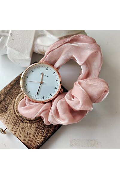Produse.Top Ceas Dama Elegant cu bratara din funda roz deschis CDGV026
