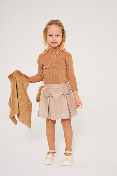 noliva bebek ve çocuk Yumuşacık Kürk Yelek & Pileli Etek Takımı – Mini Prense...