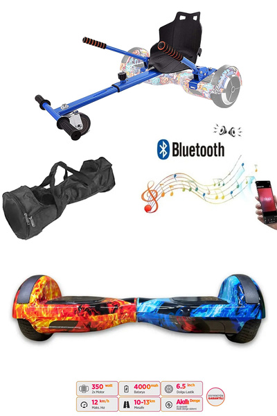 CityMate Elektrikli Kaykay Scooter Hoverboard Akıllı Denge 6.5 Inch + Hover Kart + Çanta EXTREM PAKET D