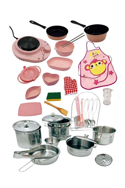 Generic مطبخ لعب حقيقي للأطفال تحت إشراف الوالدين - أكثر من 37 قطعة