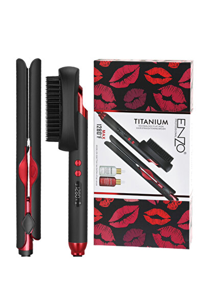 Enzo Professional EN-3846 Titanium Flat Iron – High Heat Straightening Brush