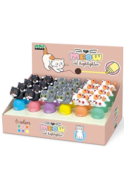 Lebez Μίνι μαρκαδόρος Meow, 6 χρώματα (24 τεμάχια/οθόνη), παιδιά ηλικίας 3+ ε...