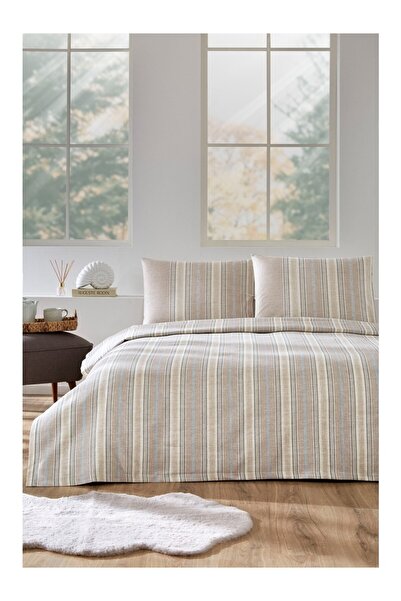 Özdilek Sandline Cream Double Quilted Duvet Cover Set