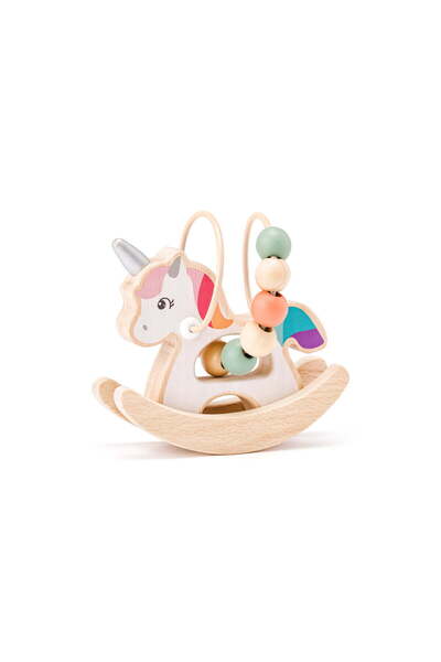 Woodyland Jucarie din lemn - Unicorn cu margele