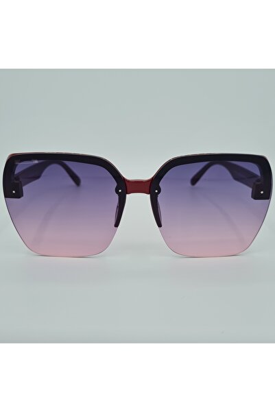 Produse.Top Ochelari de soare Dama Casual cu rama asimetrica visinie + Toc si laveta GRATIS OSD021