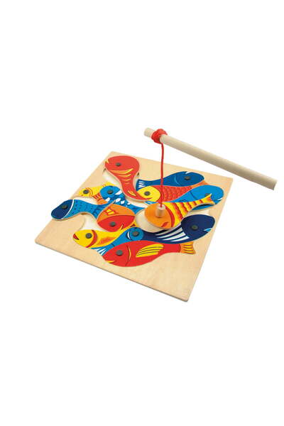 Woodyland Puzzle din lemn - Joc magnetic de pescuit
