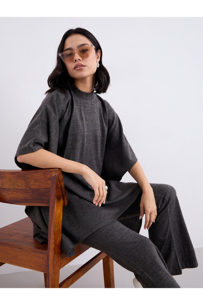 Styli Women Draped Knit Top and Pants Winter Modest Set