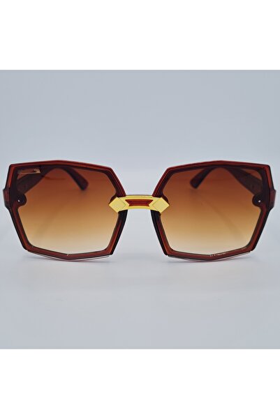 Produse.Top Ochelari de soare Dama Casual cu rama asimetrica maro + Toc si la...