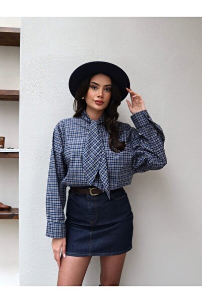 ESRAHELVACI Plaid Scarf Detail Shirt