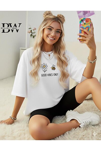 BW Bravely Wear ΓΥΝΑΙΚΕΙΟ ΜΠΛΟΥΖΑΚΙ ΜΕ ΣΤΑΜΠΑ "GOOD VIBES ONLY"