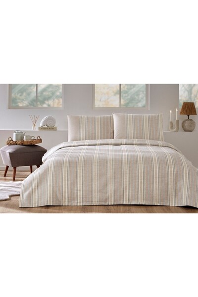 Özdilek Sandline Cream Double Quilted Duvet Cover Set