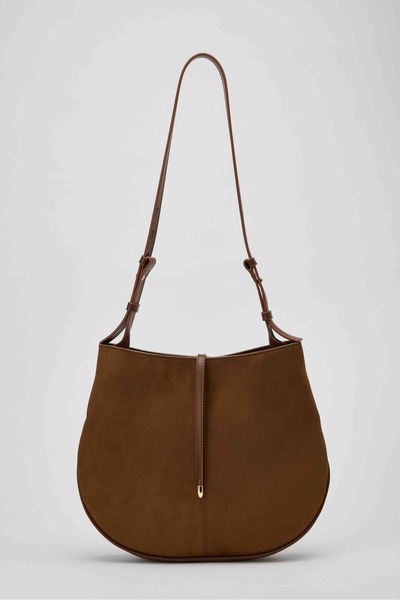 YOURBAG حقيبة كتف نسائية من جلد الغزال الصناعي من ميا – تصميم عصري دائري الشك...