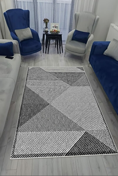 VOPTEKS Gri Salon Halısı Makinede Yıkanabilir Halı Kaymaz Taban Halı