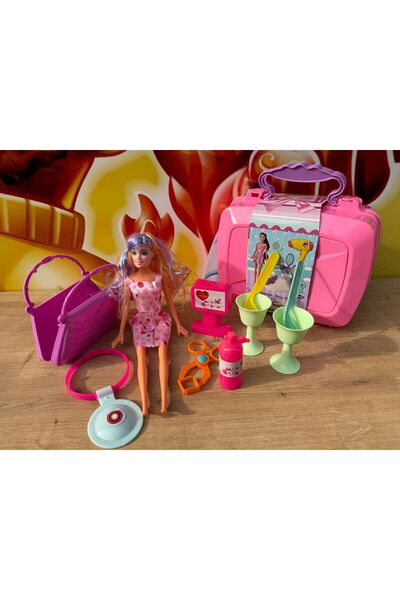 scntoys Nevanın Toy Bag Doctor Set Plastic Toy Doctor Set with Bag Hairdresse...