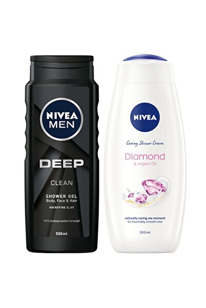 NIVEA Nivea Package: Men Deep Shower Gel, 500 ml + Diamond & Argan Oil Shower Gel, 500 ml