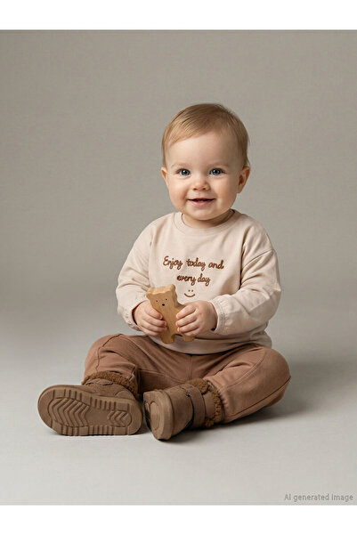LC Waikiki Crew Neck Baby Boy Sweatshirt and Tracksuit Bottom