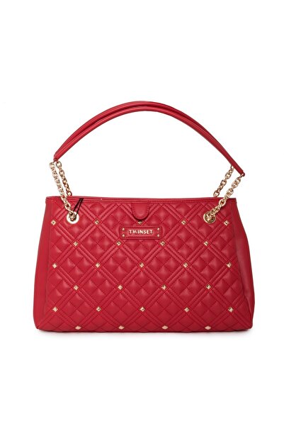 TWINSET Geantă Milano din piele ecologică cu mânere duble și închidere cu fermoar