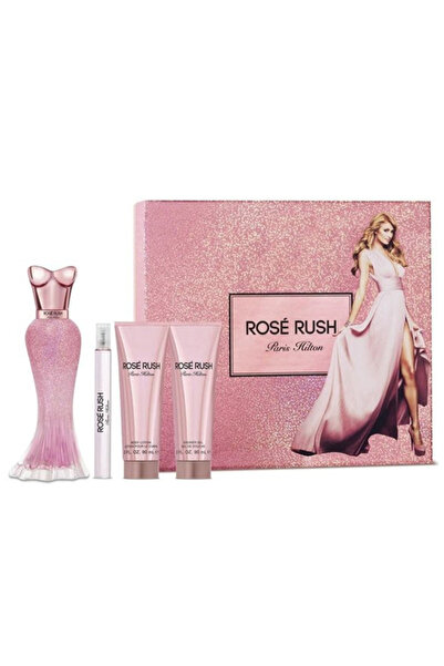 Paris Hilton Rose Rush For Women Set Eau De Parfum 100ml + Eau De Parfum 10ml + Bl 90ml + Sg 90ml