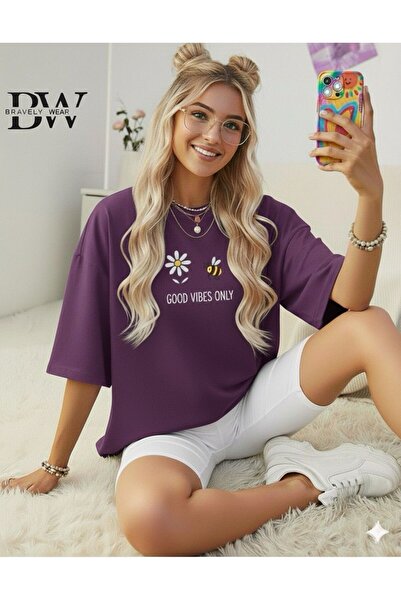 BW Bravely Wear ΓΥΝΑΙΚΕΙΟ ΜΠΛΟΥΖΑΚΙ ΜΕ ΣΤΑΜΠΑ "GOOD VIBES ONLY"