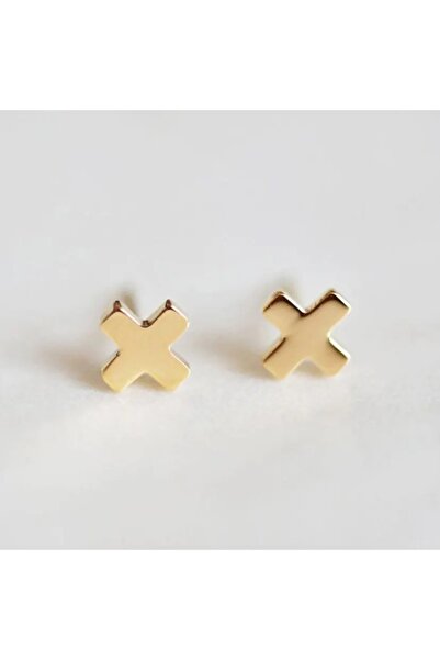 Produse.Top Cercei fashion din otel inoxidabil placat cu aur de 14 K in forma de cruciulita CW79