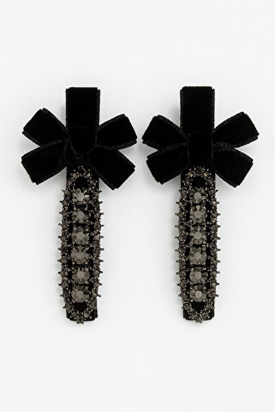 LİNACO Şık Vintage Kadife Kurdele Saç Tokası