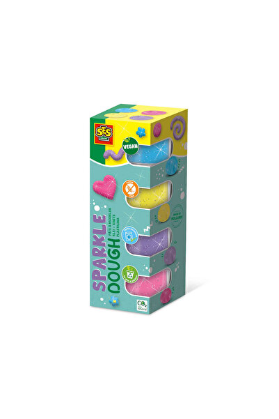 SES Creative Plastilina colorata vegana cu sclipici Feel Good 4 x 90gr