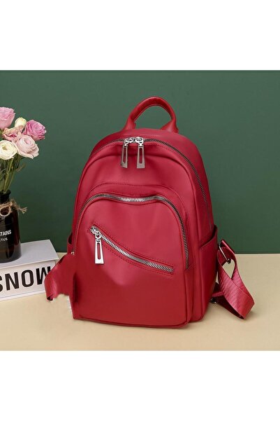 Produse.Top Rucsac Fashion rosu din piele bareta detasabila si buzunar antifurt ACRD356