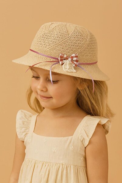 Katia&Bony Стрічкова мерсеризована солом'яна капелюх кремового кольору