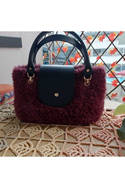 BERFONZO KIDS geantă de damă din pene de iepure