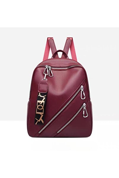 Produse.Top Rucsac dama fashion rosu din piele ecologica cu breloc ACRD369