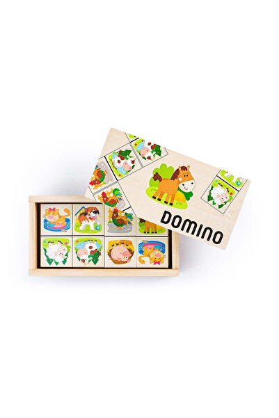 Woodyland Jucarie din lemn - Domino animale de la ferma