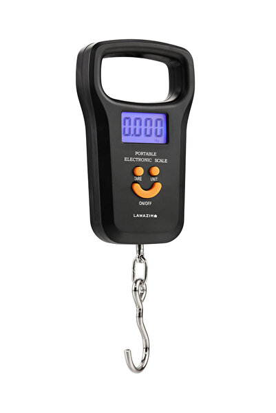 Lawazim Digital Hanging Scale - 50kg Luggage Scale with LCD Display and Hook Black