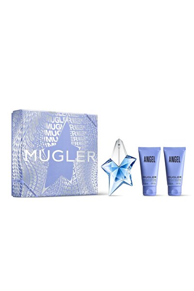 Mugler مجموعة أنجل للنساء، ماء عطر 25 مل + عطر صغير 50 مل + عطر كبير 50 مل