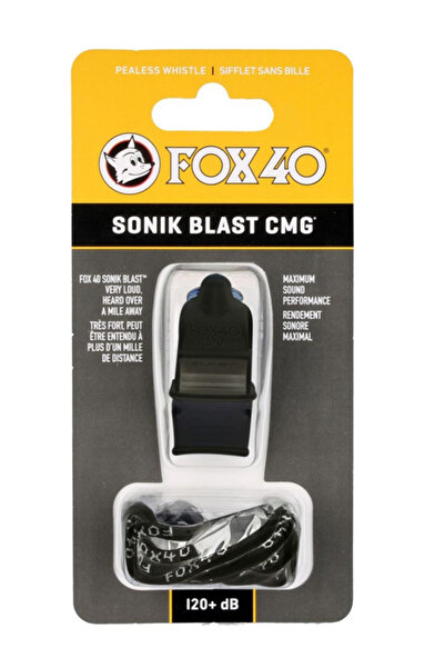 FOX 40 Fox40 Sonik Blast Safety CMG Düdük Siyah+ Düdük İpi 9203-0208