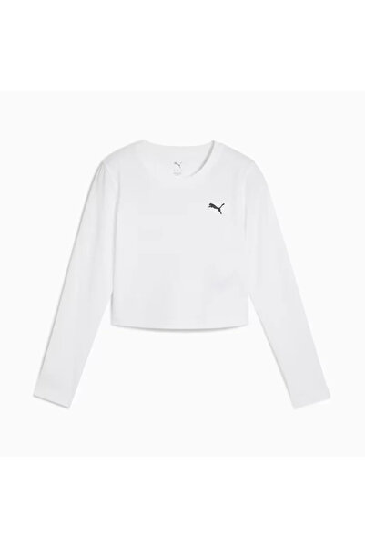 Puma WARDROBE ESS Baby Tee Beyaz Kadın T-Shirt