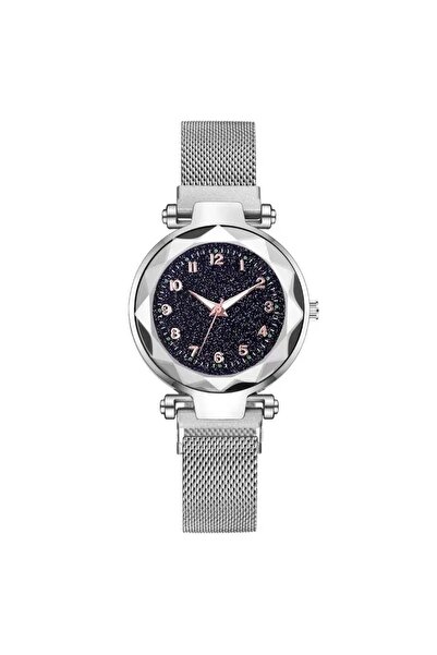 Produse.Top Ceas Dama Casual argintiu cu bratara magnetica si cadran cu sclipici QUARTZ CDQZ063