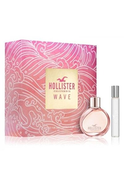 Hollister مجموعة كاليفورنيا ويف للنساء، او دي بارفان، 50 مل + او دي بارفان، 15 مل، سبراي للسفر