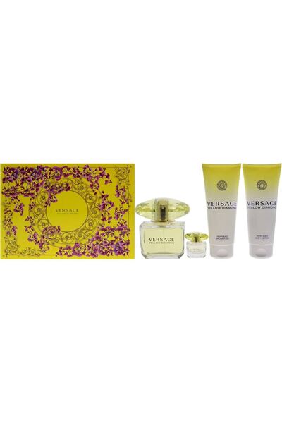 Versace Yellow Diamond For Women Set Eau De Toilette 90ml Eau De Toilette 5ml + Bl 100ml + Sg 100ml