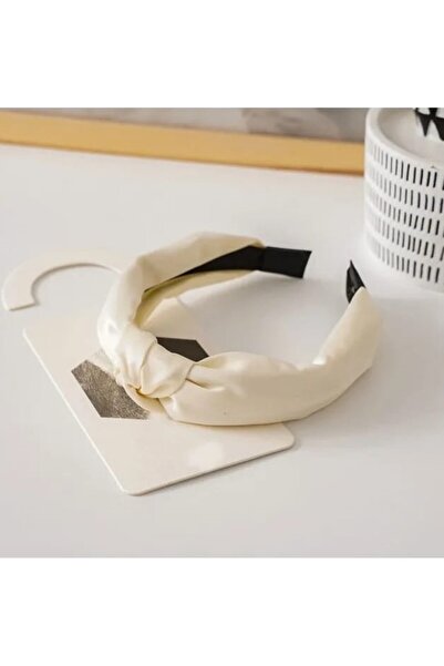 Produse.Top Bentita, coronita par bej din material textil cu nod decorativ BP05