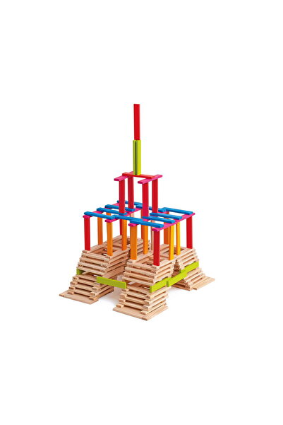 Woodyland Jucarie din lemn - Caramizi colorate Emma (200 piese)