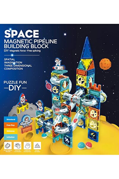 Roll Up Kids مجموعة مكعبات بناء مغناطيسية - 142 قطعة، لعبة تعليمية في مجالات العلوم والتكنولوجيا والهندسة والرياضيات